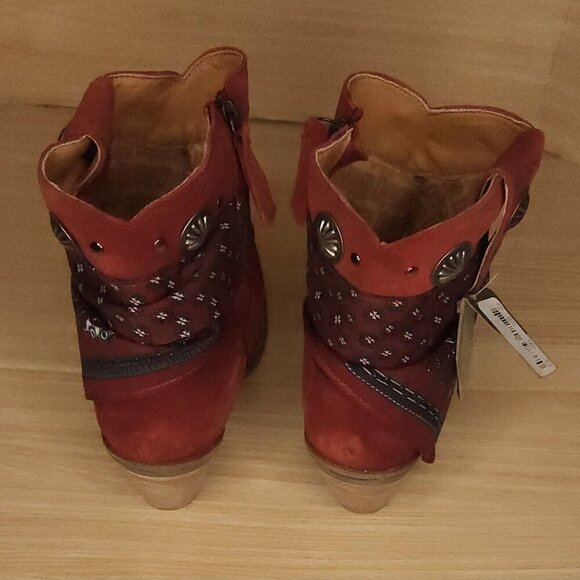 Dingo Bandida New Red Leather Western Boot 11 - Picture 3 of 7